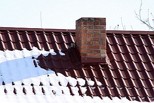 Проходной узел дымохода через крышу