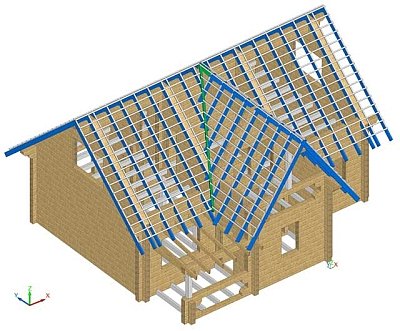 модель стропильной системы крыши