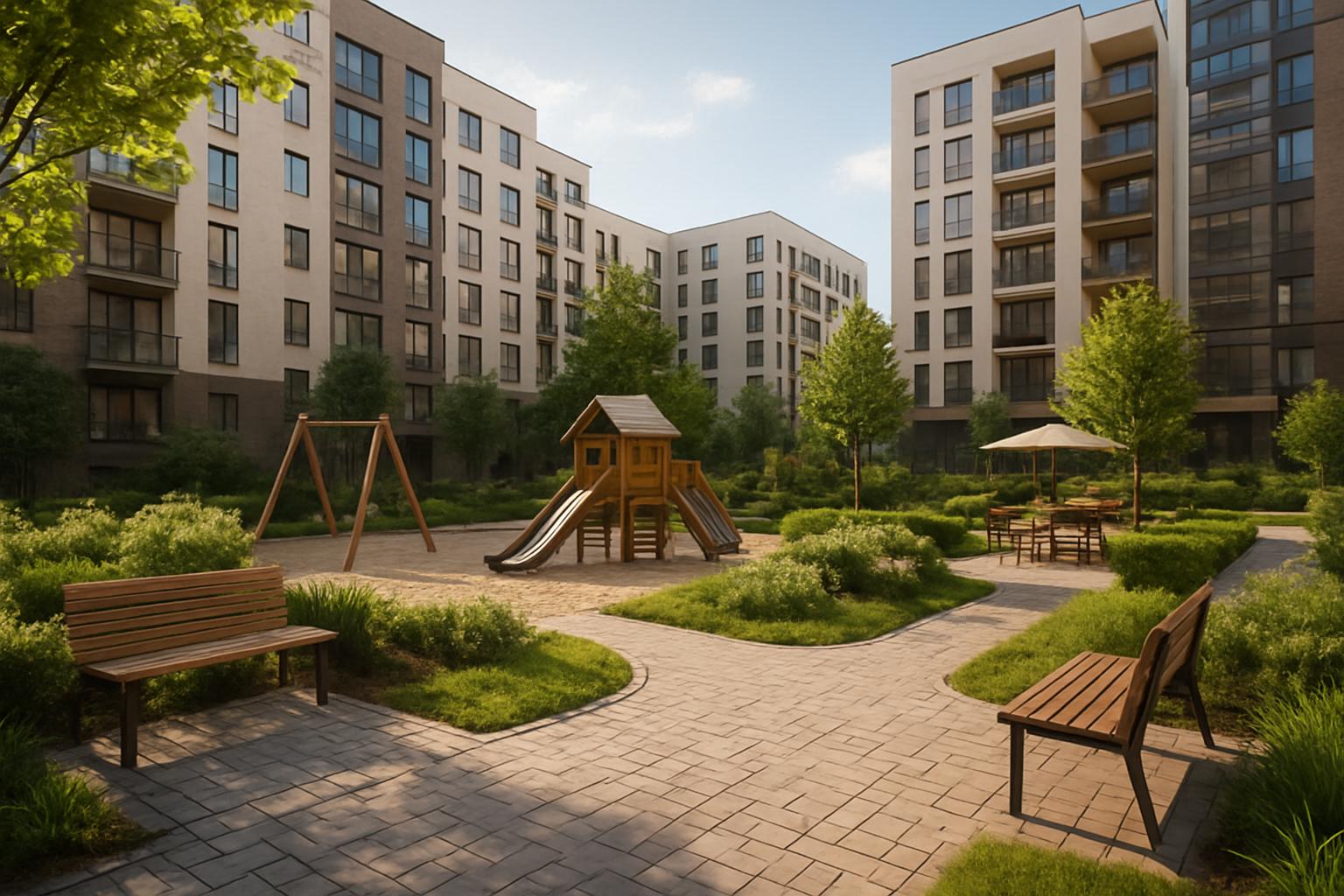 Двор в новостройке как отдельная территория жизнифото